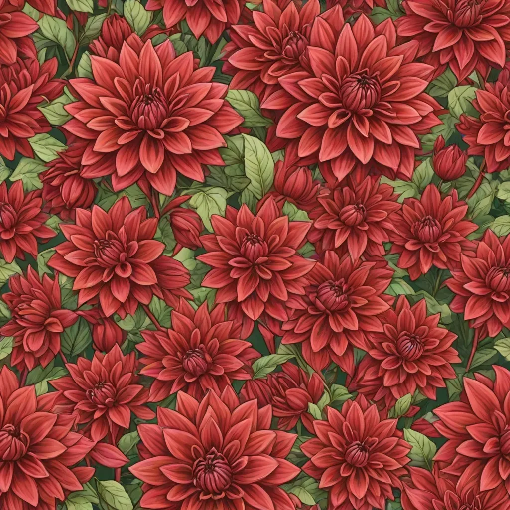 5 kwiatów w czerwonym kolorze